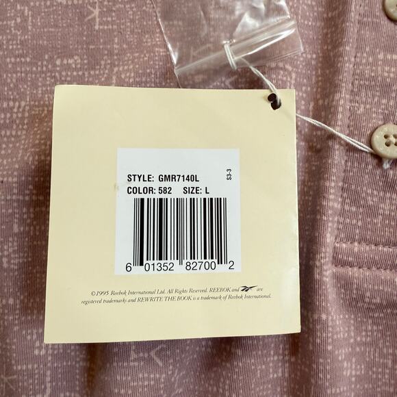 1995 Reebok Golf Polo Shirt Women's L – Purple Abstract Pattern New with Tags - Picture 4 of 12